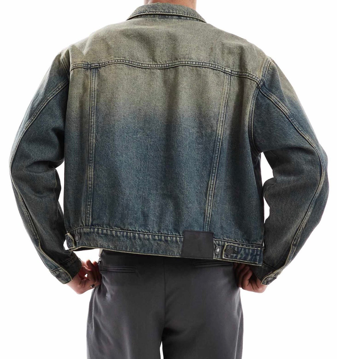 Cotton-On Grunge Denim Jacket in y2k washed Blue
