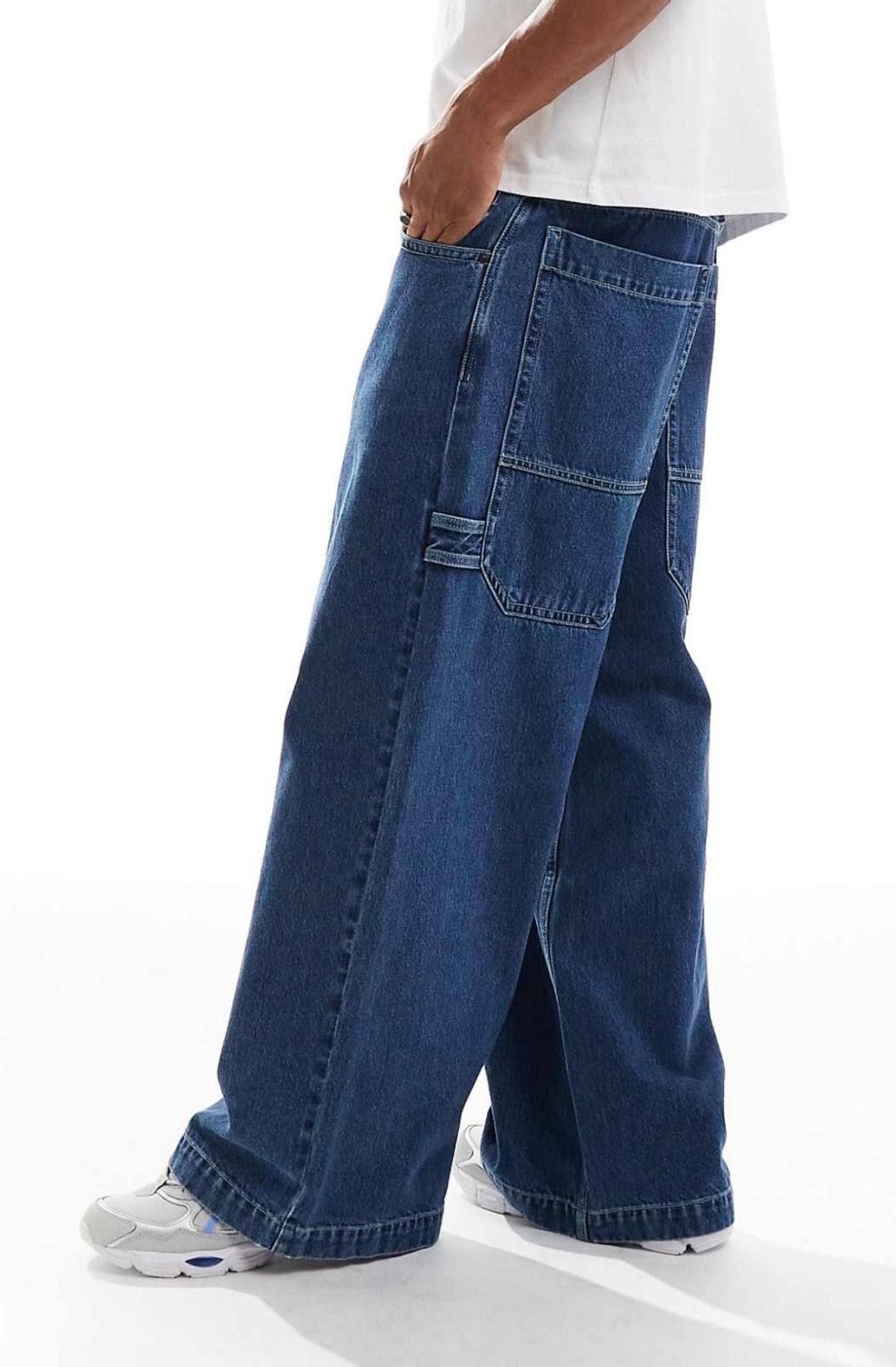 Hollister baggy big jeans in Light Blue Wash