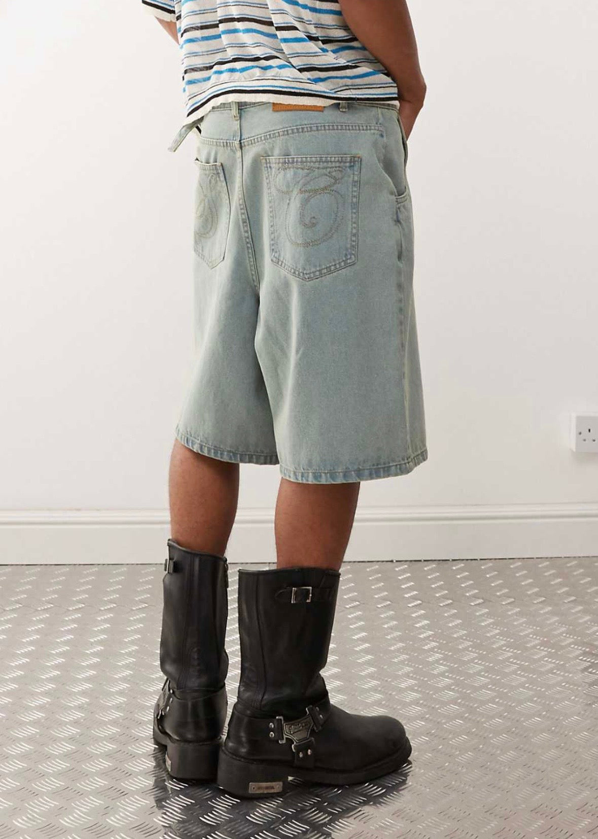 Prohibited Denim Jorts in Light Blue