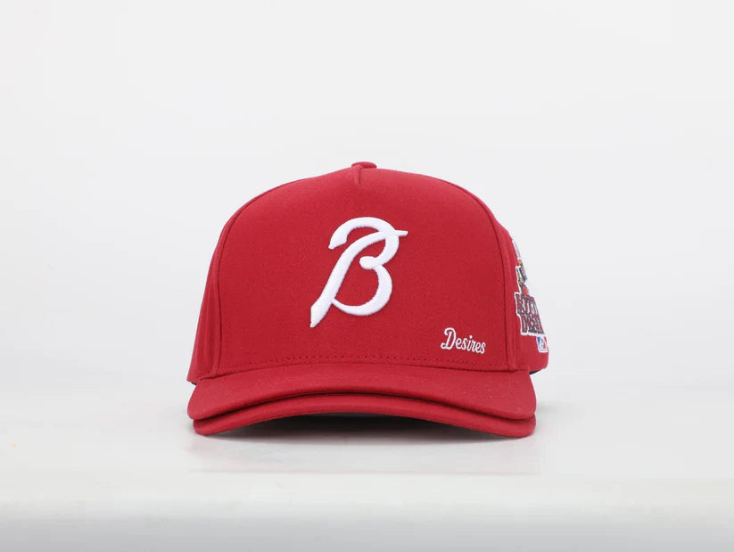Bottega Desires Double Brim Fitted Hat in Red