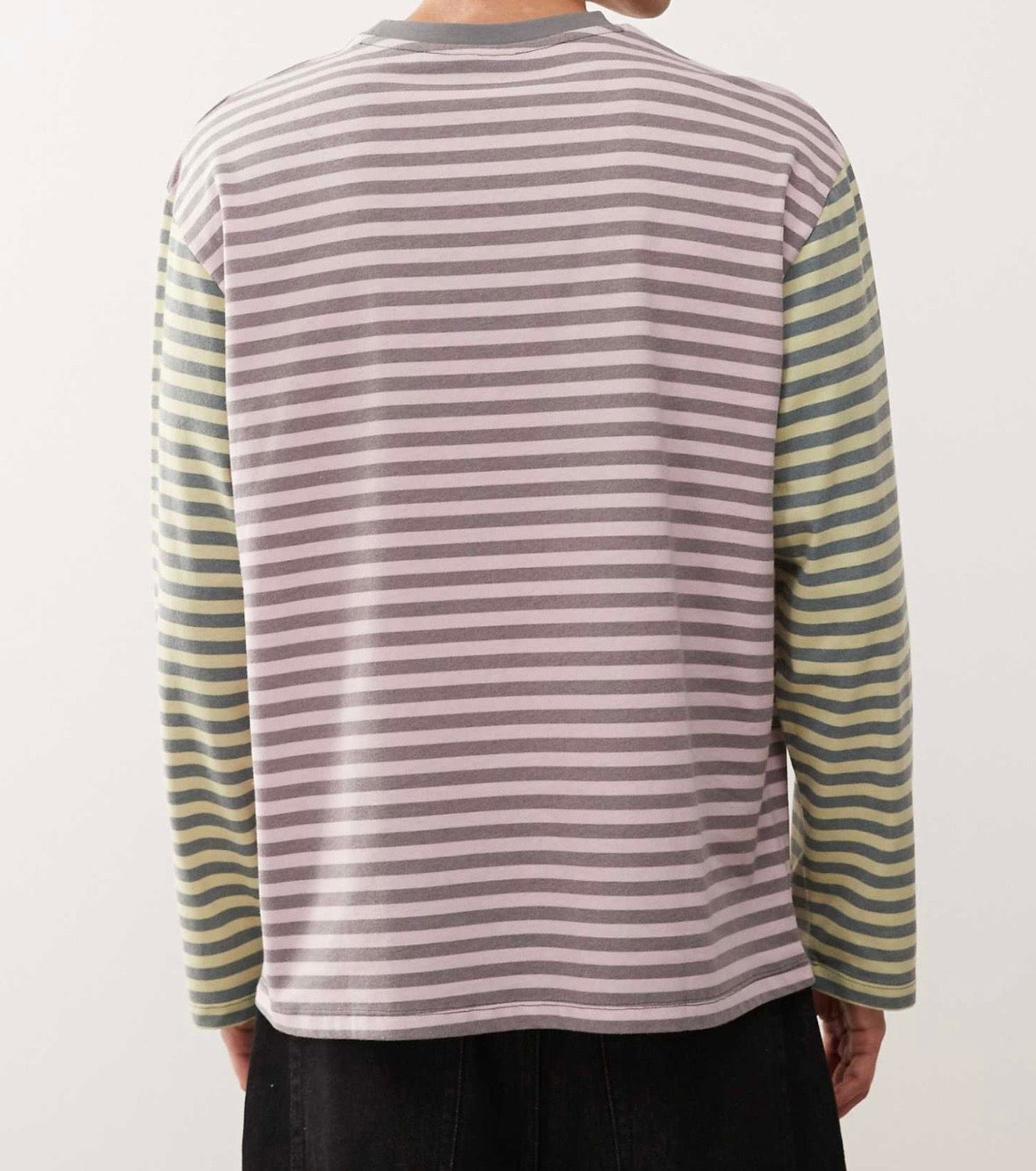 Reclaimed Vintage multi stripe long sleeve Tee with graphic
