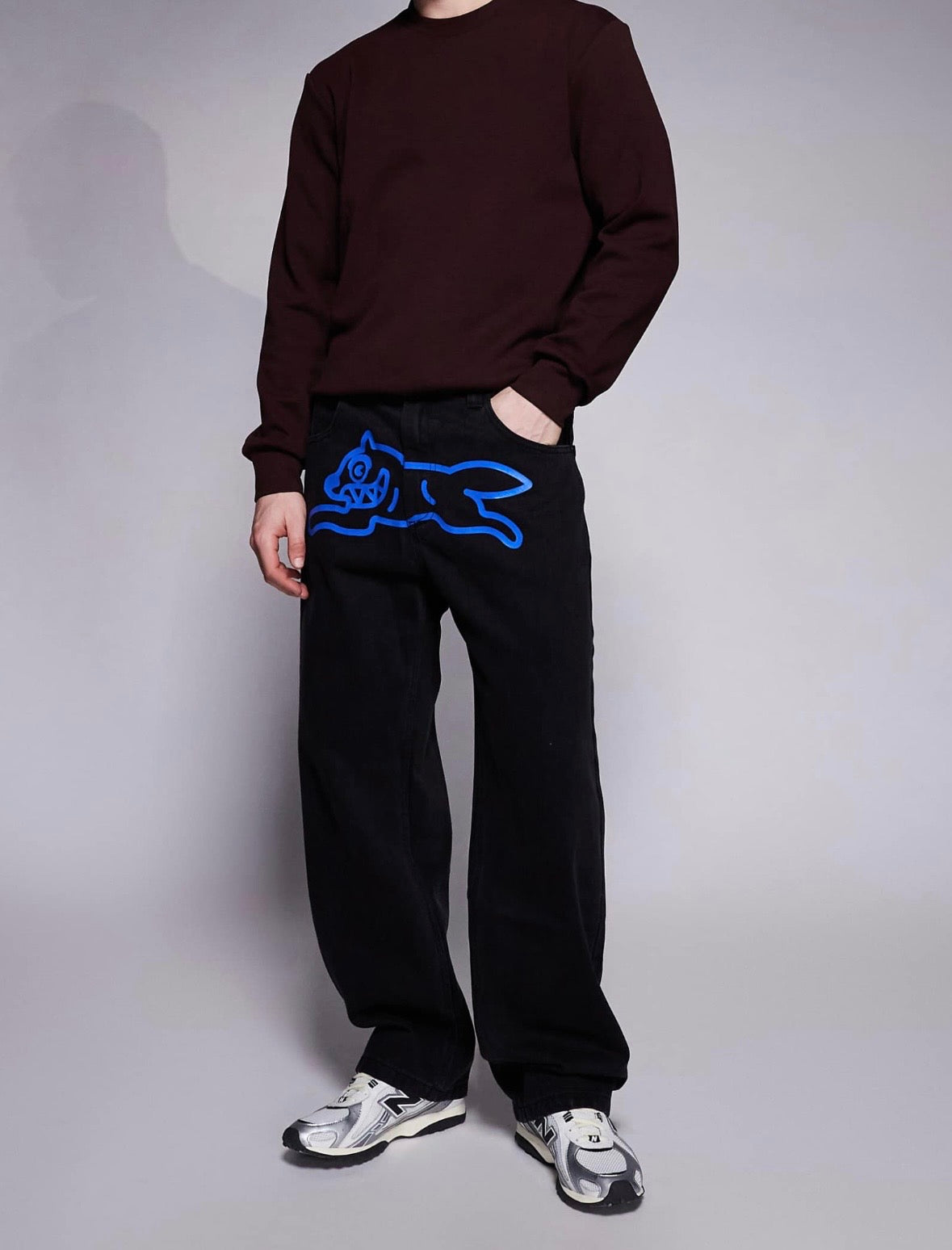 ICECREAM Running dog double scoop jeans in Black Wash