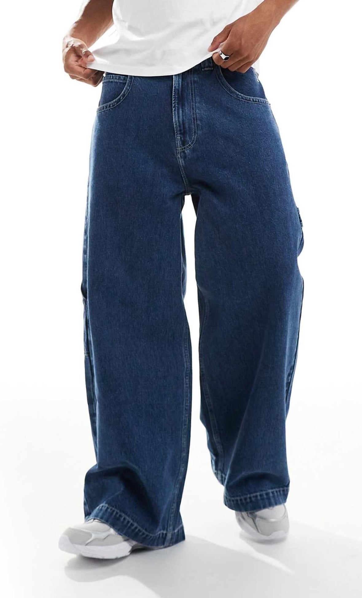 Hollister baggy big jeans in Light Blue Wash
