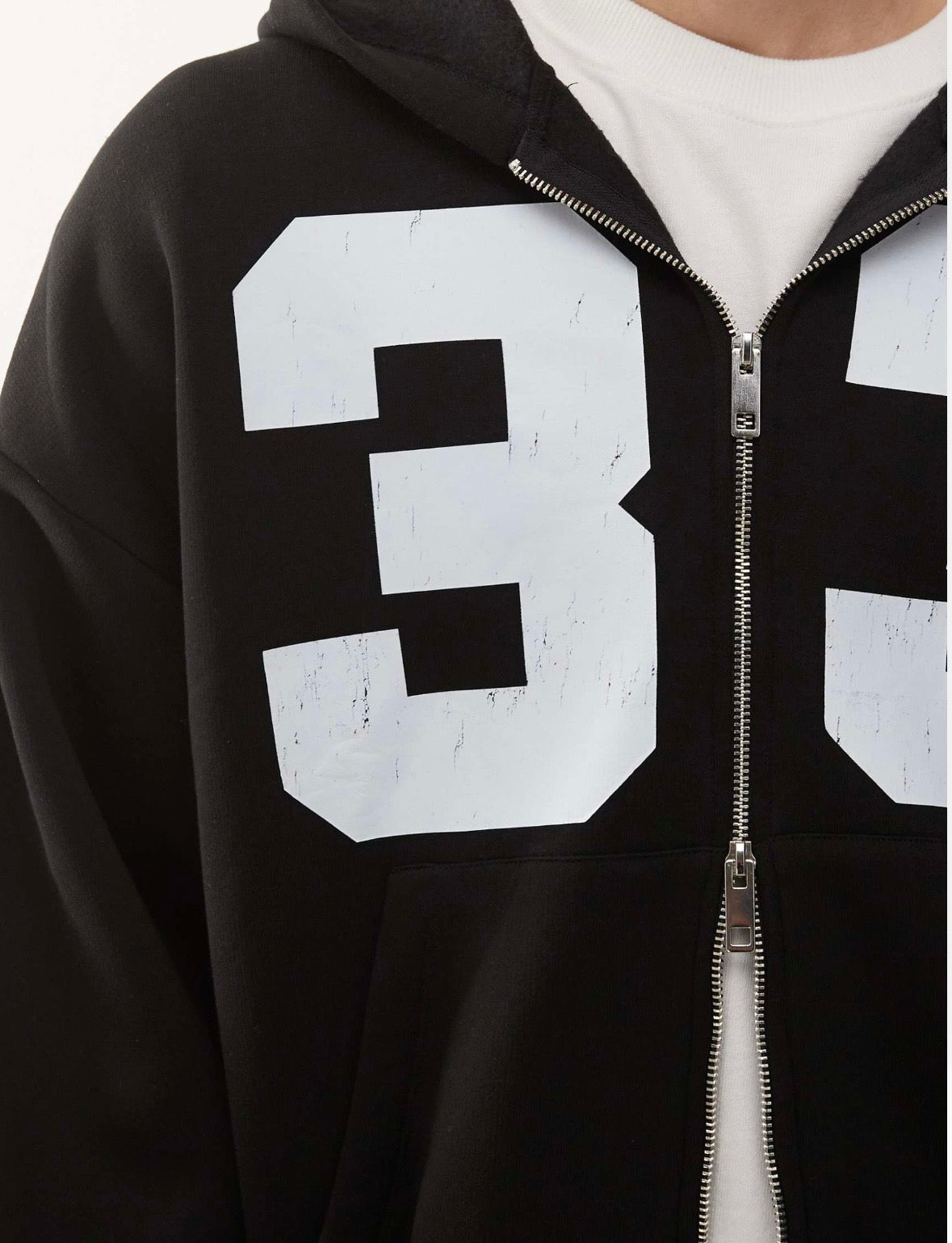 COLLUSION boxy zip through hoodie in Black