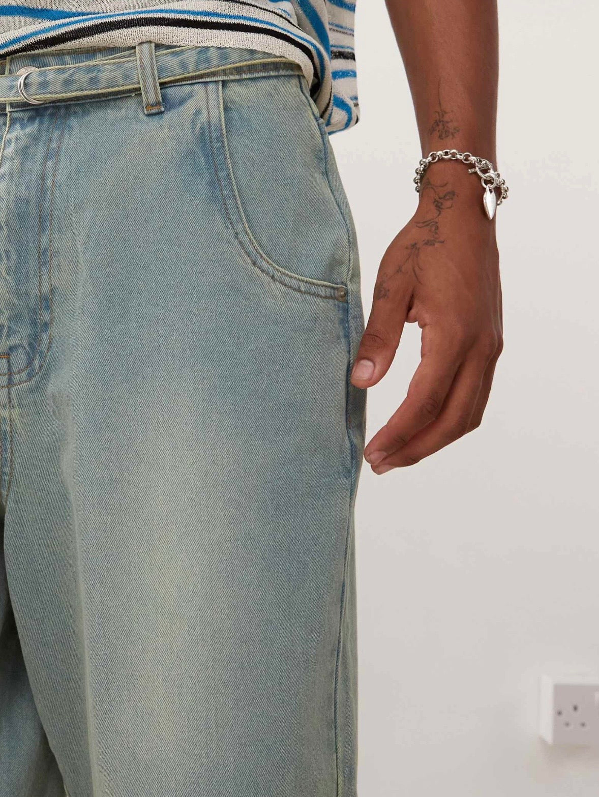 Prohibited Denim Jorts in Light Blue