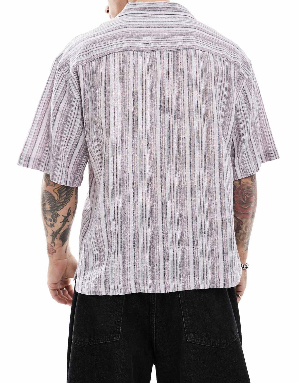 Cotton On short sleeve shirt in Pink multi stripe