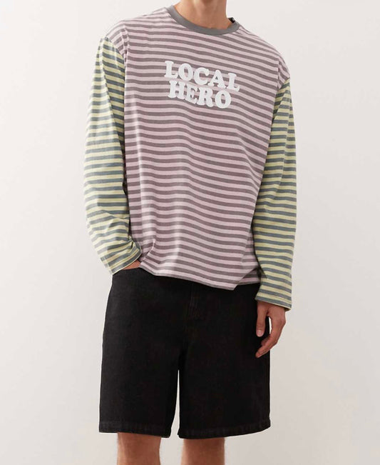 Reclaimed Vintage multi stripe long sleeve Tee with graphic