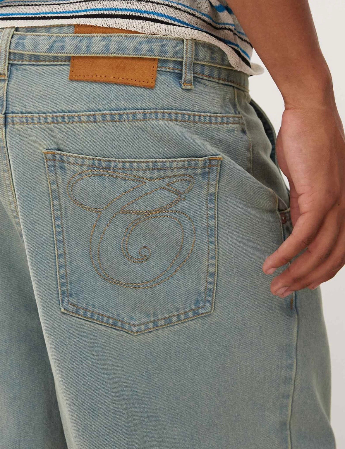 Prohibited Denim Jorts in Light Blue
