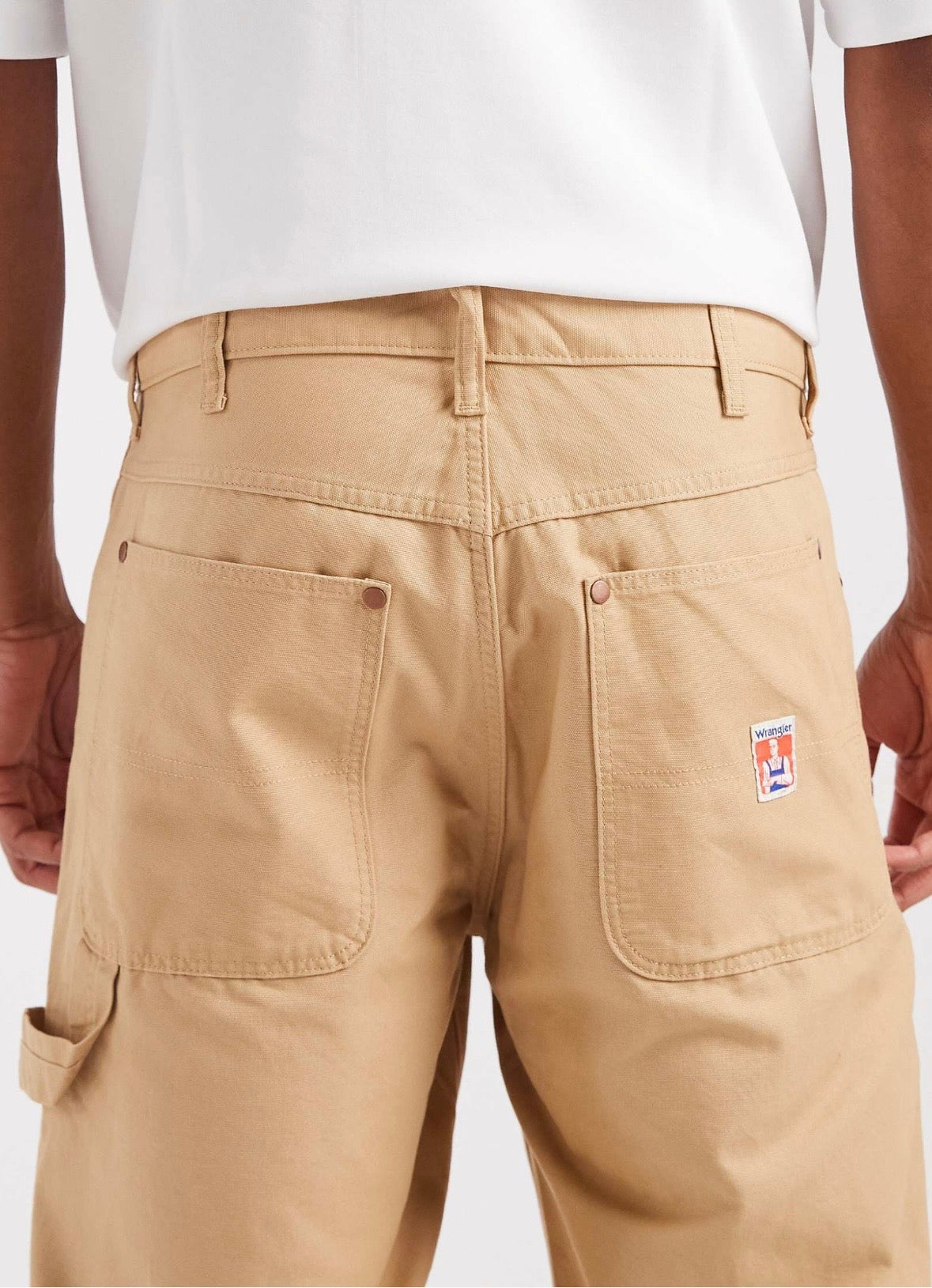 Wrangler double knee carpenter jeans in Brown