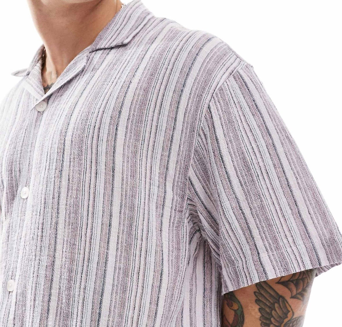 Cotton On short sleeve shirt in Pink multi stripe
