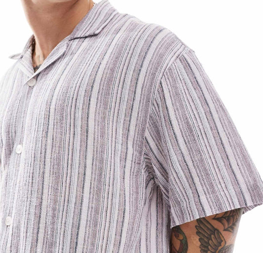 Cotton On short sleeve shirt in Pink multi stripe