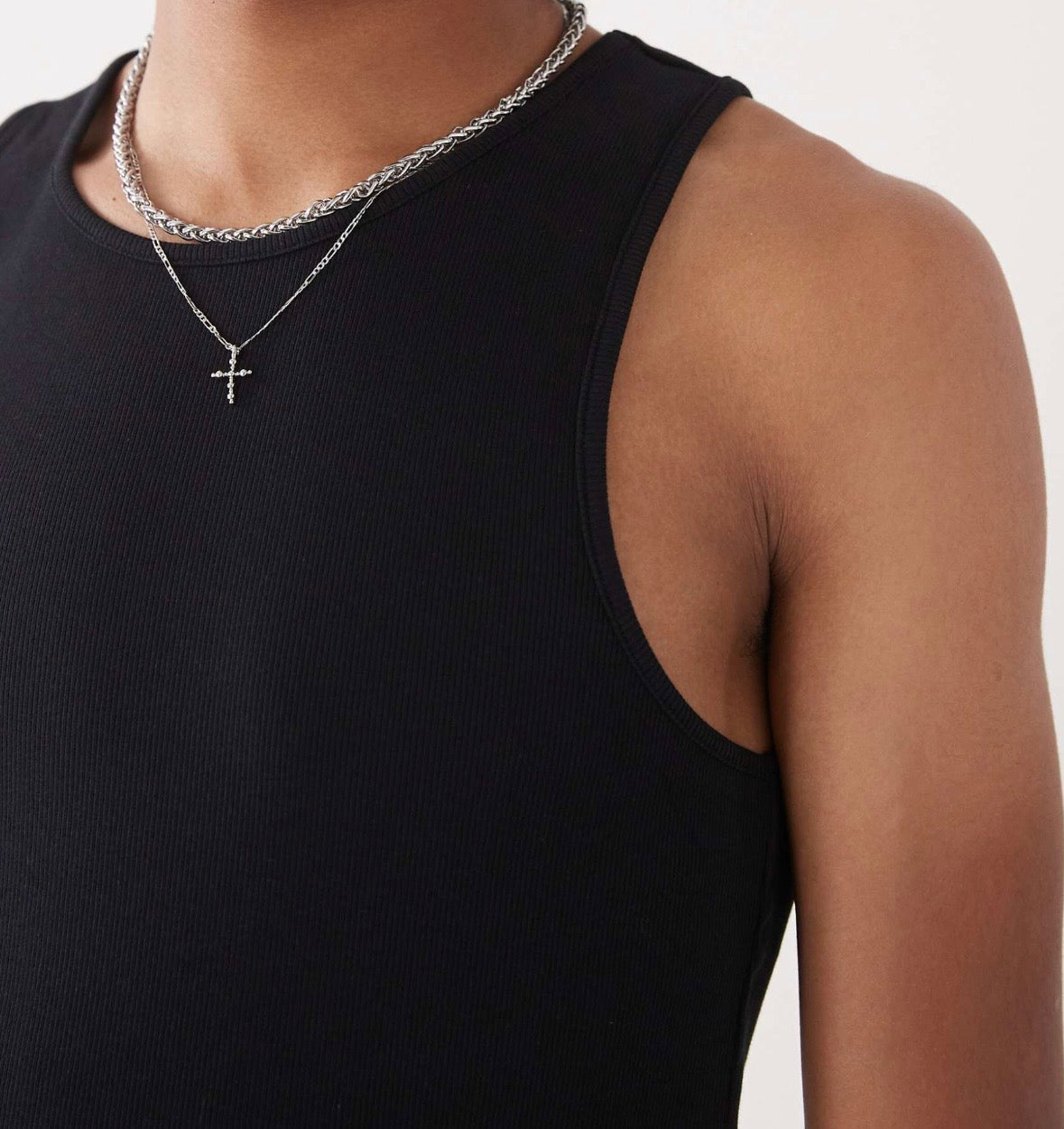 COLLUSION ribbed vest in Black