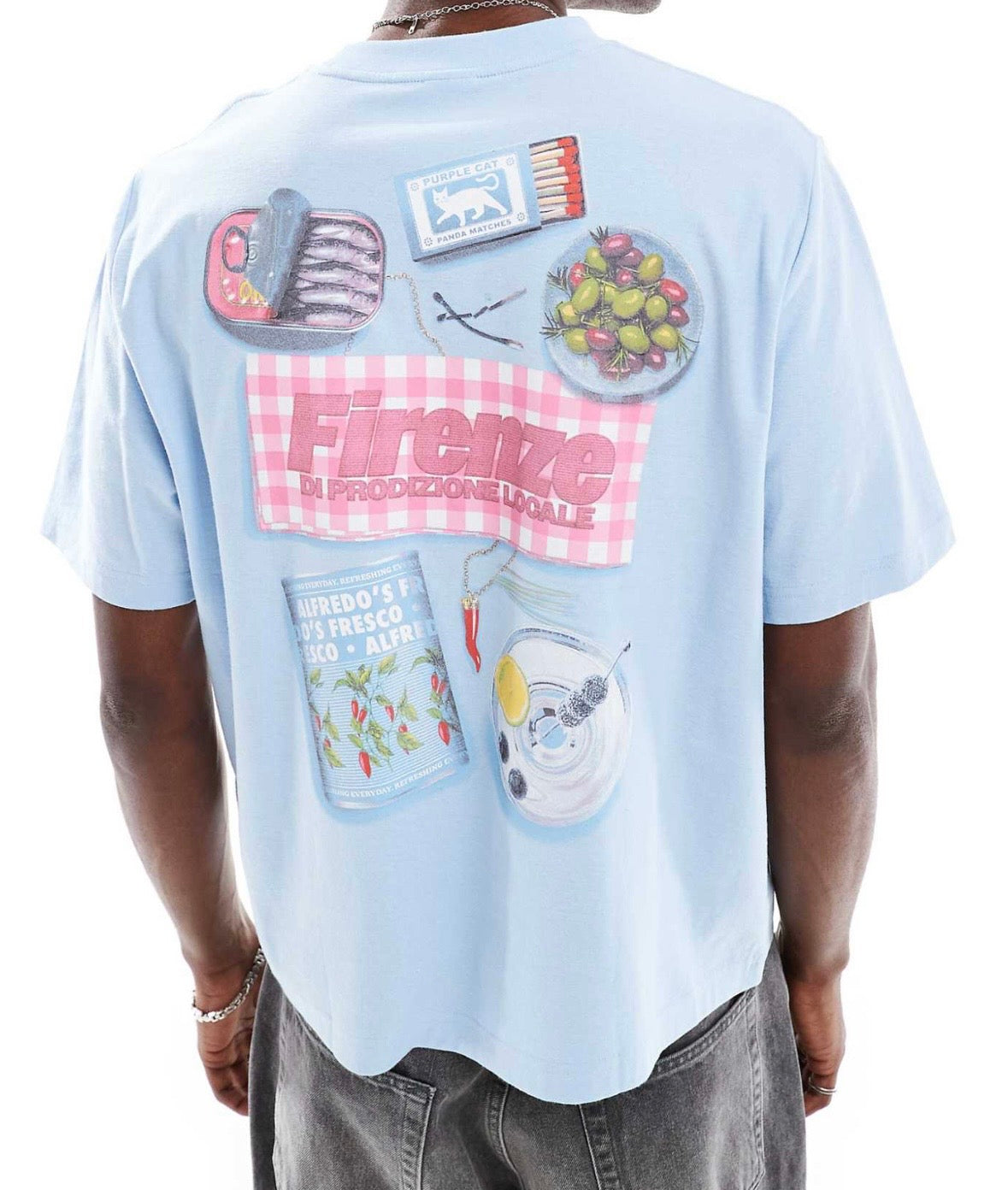 Cotton On Cropped fit graphic Tee in Pearl blue