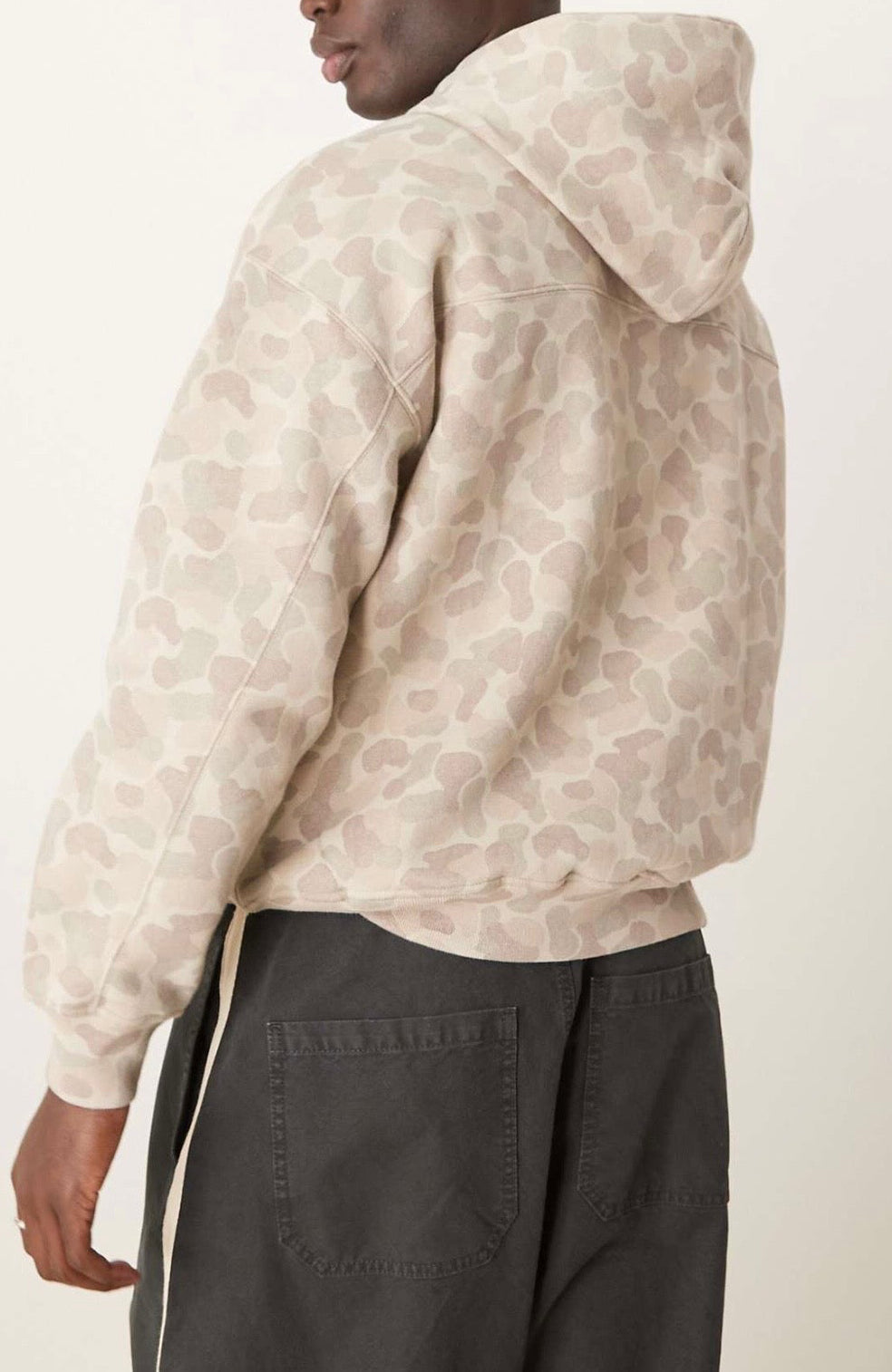 Abercrombie & Fitch Essentials hoodie in Beige Camo print