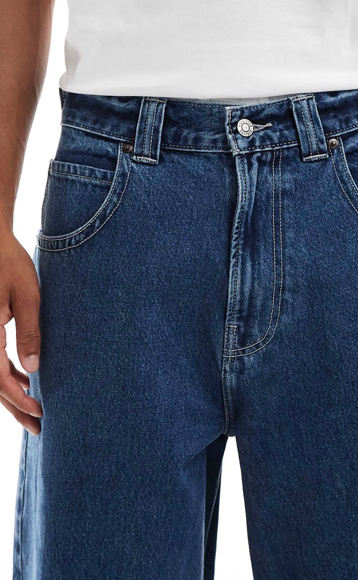 Hollister baggy big jeans in Light Blue Wash