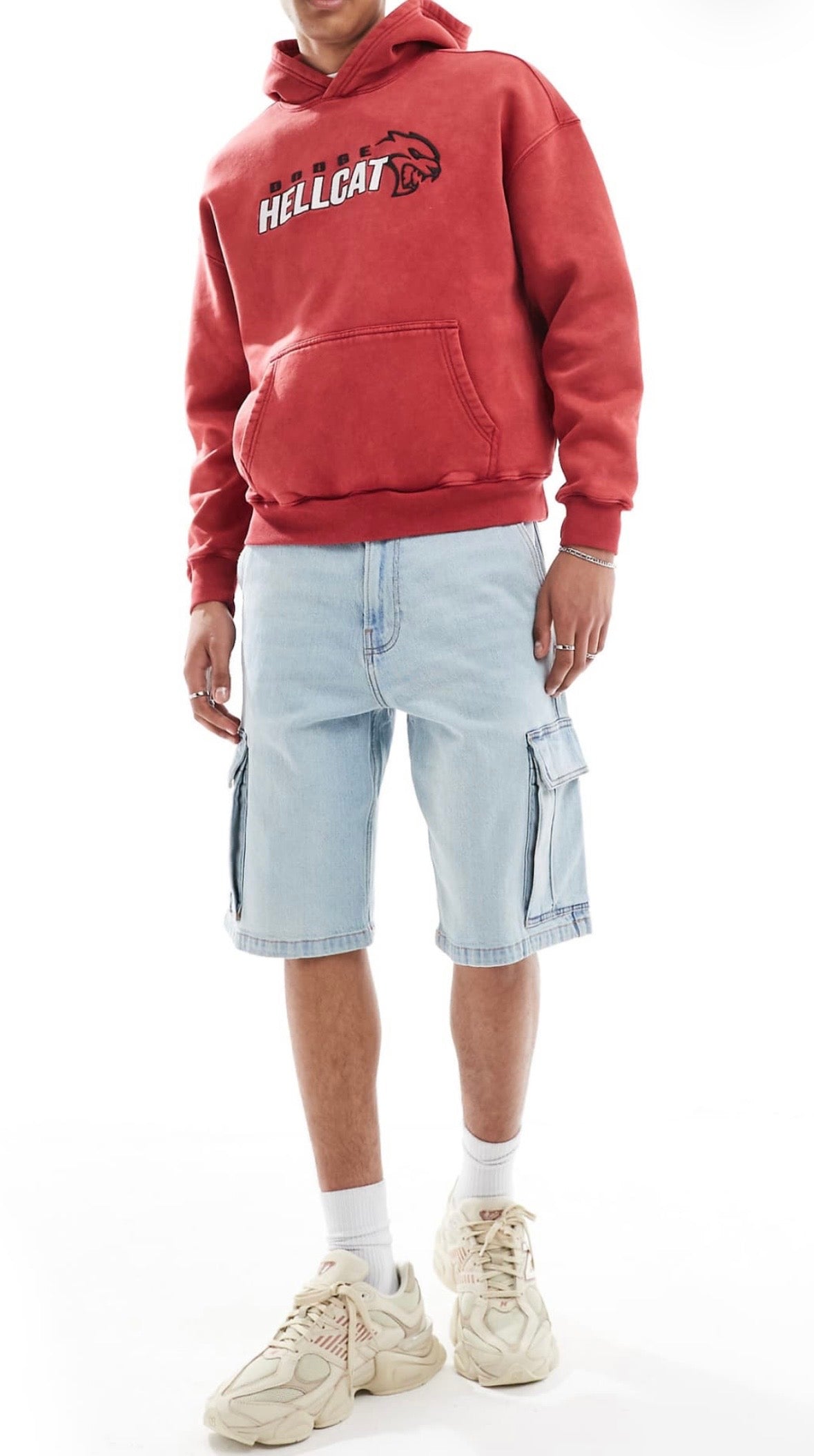 Hollister boxy race day dodge hoodie in Burgundy