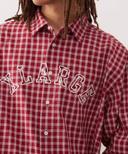 XLARGE shirt with embroidered logo in Red check
