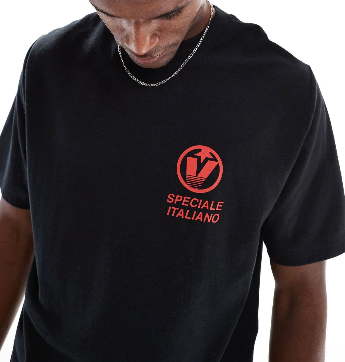 Cotton On cropped fit Vacanza graphic tee in Black