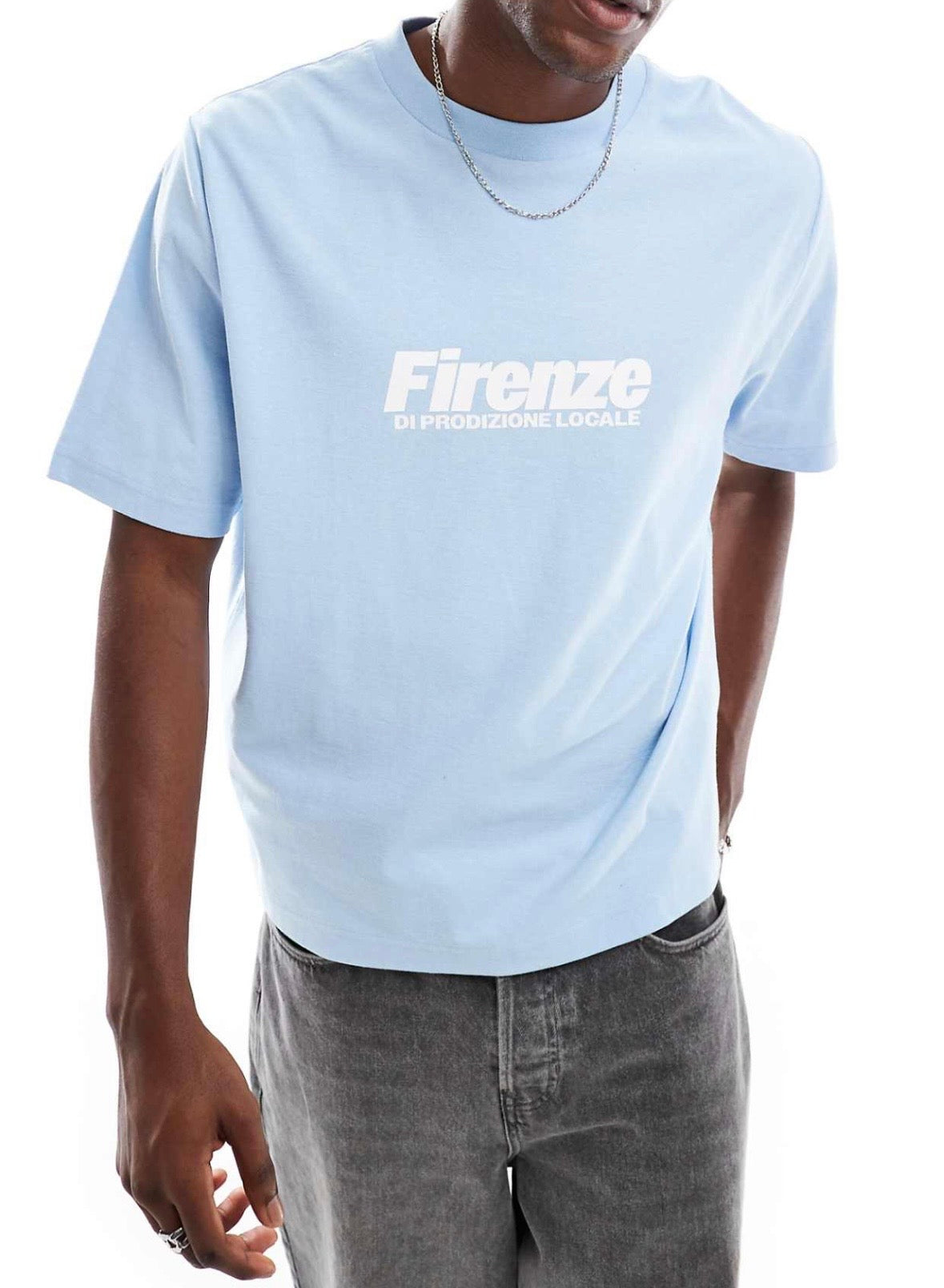 Cotton On Cropped fit graphic Tee in Pearl blue