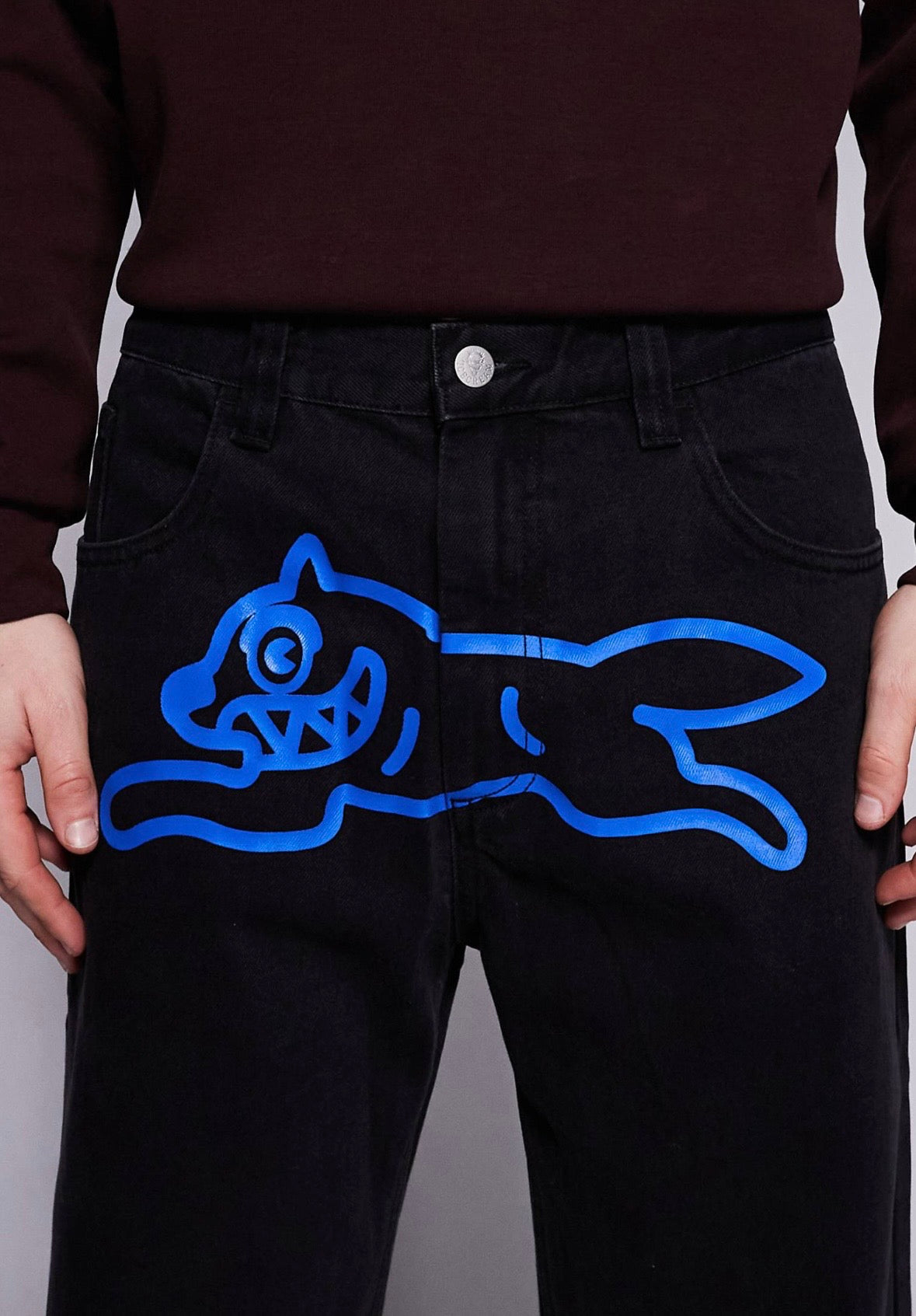 ICECREAM Running dog double scoop jeans in Black Wash