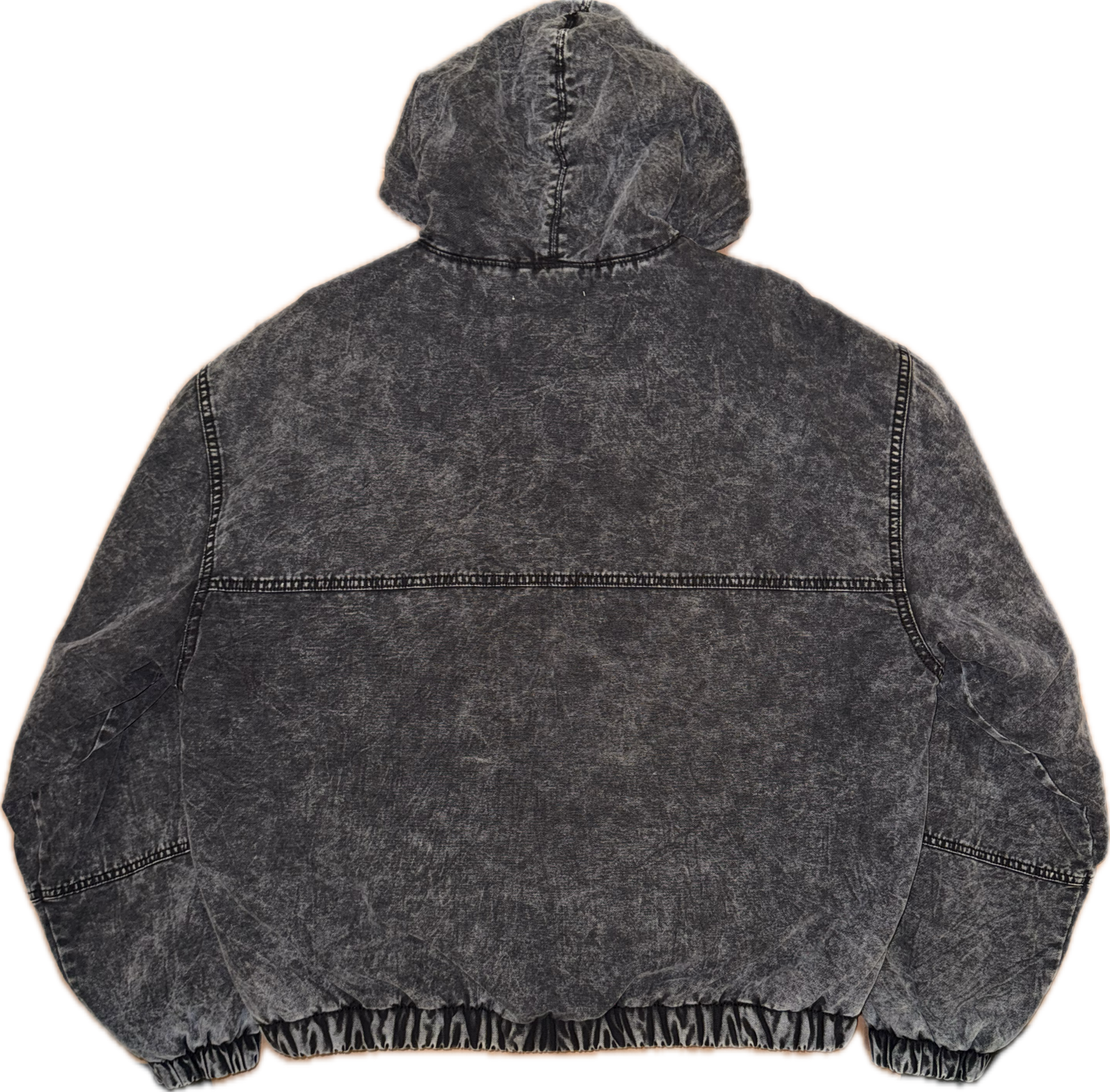 Weekday Remy Relaxed Fit Hooded Bomber Jacket in Grey wash