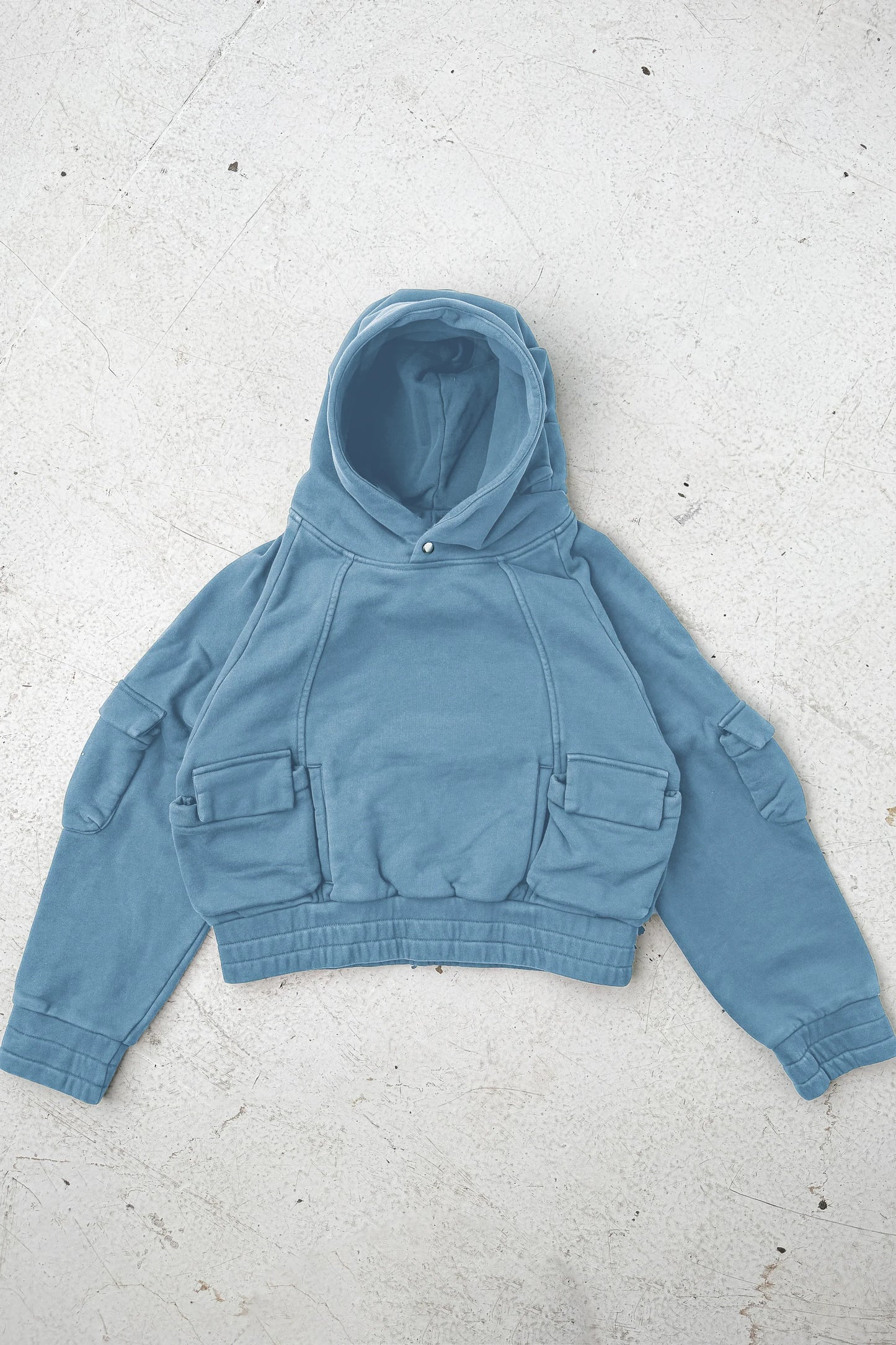 Kody Phillips Pullover Cargo Hoodie in Baby Blue